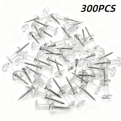 300 stuks-Punaises - Universele spijkers - T-vormige spijkers - Tekenpunaises - Woondecoratie - Geschikt voor kurkbord, viltbord, KT-schuimbord en gipsplaat - Transparant - 2,2 x 0,7 cm