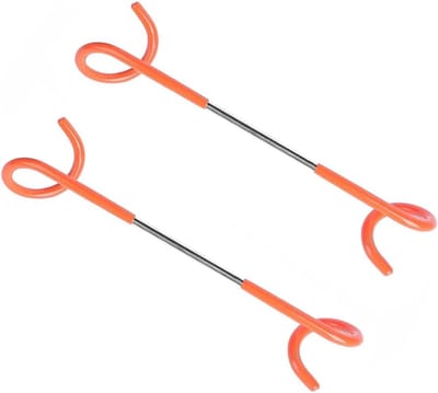 Camping Haak - Lantaarn Hanger - Outdoor Activiteiten - Antislip Rubber - 2 stuks - Oranje