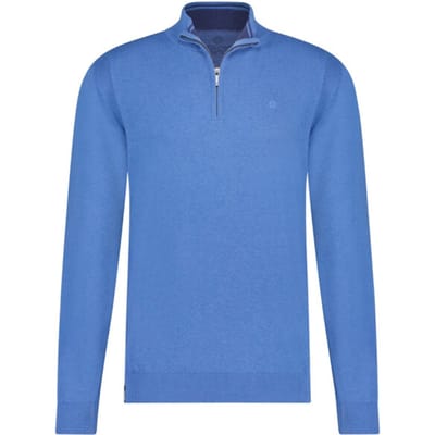 Fellows United - Half zip trui - Mannen - XL - Midden Blauw - Katoen - 99.1104