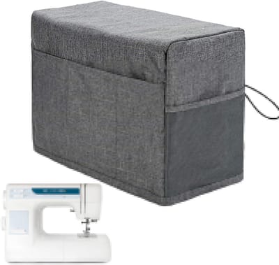 Naaimachine Afdekhoes - Beschermhoes Overlock - Naaimachine Beschermen - Met Opbergvakken - 46 x 24 x 32 cm - Grijs