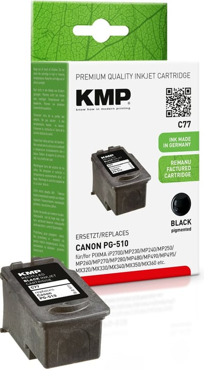 KMP Inkt vervangt Canon PG-510 Compatibel Zwart C77 1511,4001