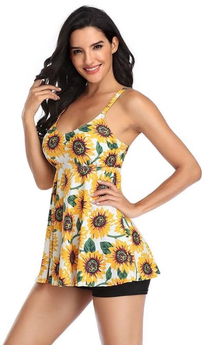 Tankini Zonnebloem - Zwem Shirt - Dames - Jurk - Strand - Badpak