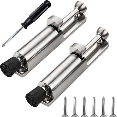 Deur Beveiliging - Vloerstopper - Binnendeuren Vastzetten - Voetbediende Sluiting - 445 gram - Zilver