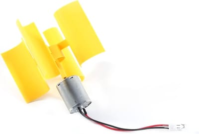 Verticale Windturbine - Kleine Windmotor - DIY Energieopwekking - Werkt met Lichte Wind - 100mm Rotor Diameter - Geel