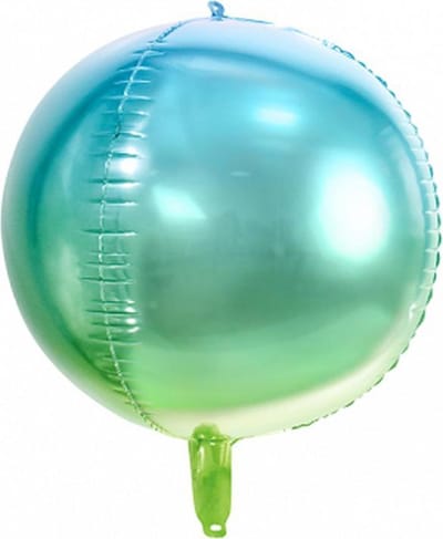 Partydeco - Folieballon rond Blauw - Groen