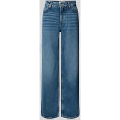 Wide leg jeans van een mix van katoen en viscose