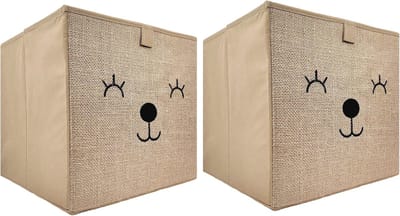 Opvouwbare Jute Opbergdoos voor Kinderen - Sorteerdozen voor Speelgoed en Kantoorbenodigdheden - 30x30x30cm