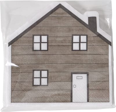 Boltze Home Servetten Homewood in vorm van een huis 12 stuks ( opgevouwen 16x16cm )
