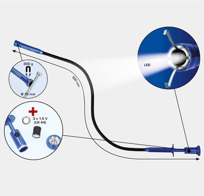 Klauwgrijper met magneet - Grijper Flexibele Schacht - Onderdelen Oppakken - Vormbare Schacht - 62 cm - null