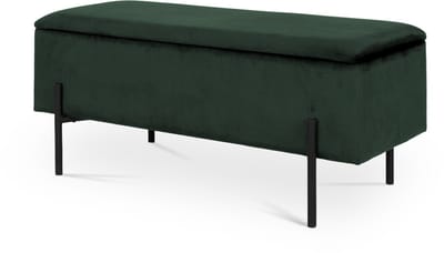 Artichok Marlou velvet bankje met opbergruimte donkergroen - 95 x 46 cm