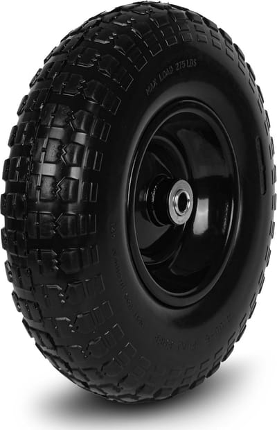 Luchtloos Wiel - Vast Band Wiel - Transport Werk - Lekbestendig Profiel - 13 Inch - Zwart