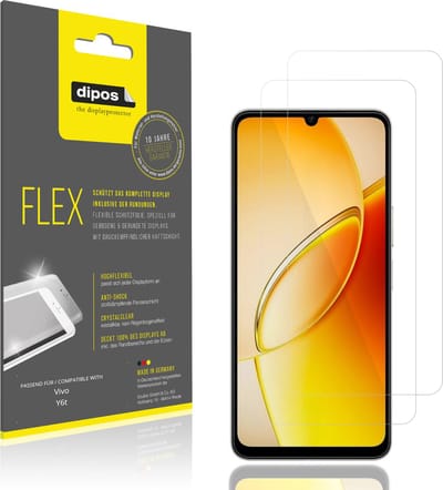 dipos – 2x Beschermfolie geschikt voor Vivo Y6t | 3D Full Cover Screenprotector | 100% Passend