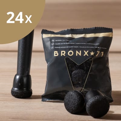 Bronx71® Vloerbeschermer set (voor 24 poten) zwart Ø19-25 mm - Stoelpoot beschermers - Stoelpootdoppen - Stoelpoot sokken