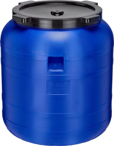 Garronda 150l Kunststof Trommel Met Deksel - Regenton - Vat - HDPE - Voedselvat - Tuin Hobbock – Blauw – GD-STE-BarrelF
