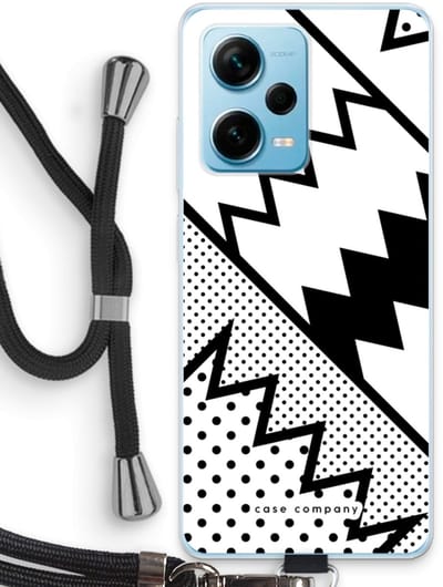 Case Company® - Hoesje met koord geschikt voor Xiaomi Redmi Note 12 Pro Plus hoesje met Koord - Pop Art #5 - Telefoonhoesje met Zwart Koord - Bescherming aan alle Kanten en Over de Schermrand