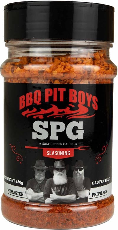 BBQ Pit Boys SPG Rub – 250 g – Klassieke Salt Pepper Garlic All-Purpose BBQ Seasoning – Glutenvrij