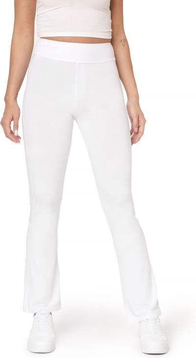 Bellivalini Dames Yogabroek - Sport - Vrijetijdsbroek - Lang - Viscose - Sportbroek - BLV-BLV50-277-YPF - Wit - XS