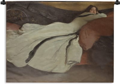 Wandkleed John White Alexander - Repose - Schilderij van John White Alexander Wandkleed katoen 60x45 cm - Wandtapijt met foto