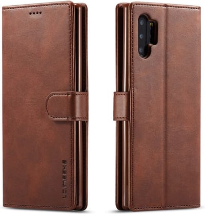 LC.IMEEKE Hoesje - Geschikt voor Samsung Galaxy A32 5G Hoesje - LC.IMEEKE Luxe Book Case - Donkerbruin