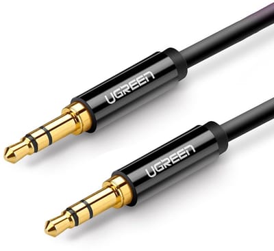 Ugreen - AUX - audiokabel, rechte stekker, 3,5 mm minijack, - 1 - m, - zwart - (AV112)