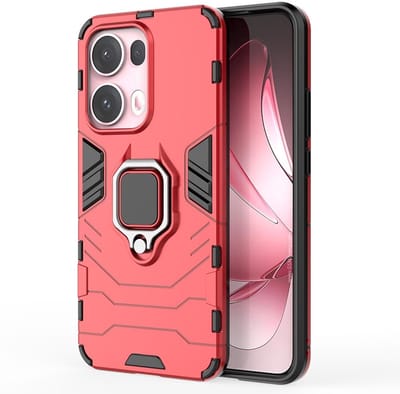 Coverup Hoesje - Geschikt voor OPPO Reno13 Pro 5G Hoesje - Coverup Ring Kickstand Back Cover - Rood