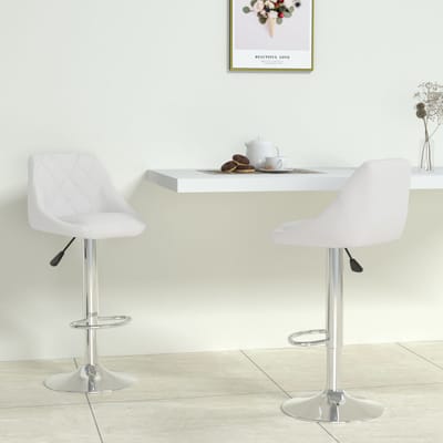 vidaXL - Barstoelen - 2 - st - kunstleer - wit