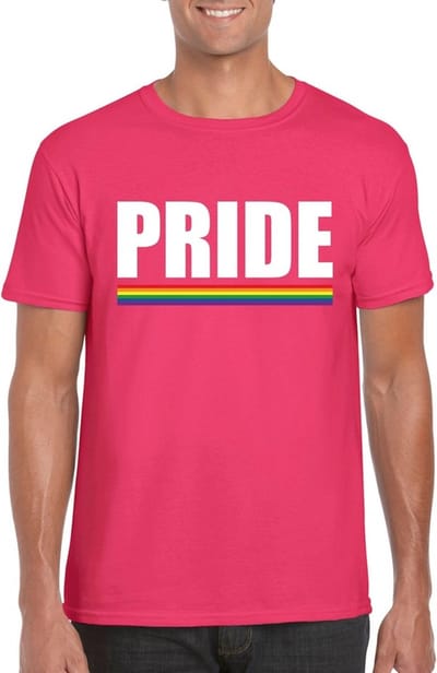 Gay Pride t-shirt roze Pride heren - LGBT/ Homo shirts S