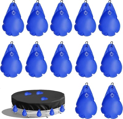 Zwembadafdekking Gewichten - Waterzakken - Winterklaar Maken - Scheurvast PVC - 12 Stuks - Zwart