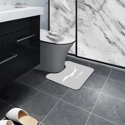 Nordic Toilet Toilet Vloermat U-vormige Mat Badkamerkamer Voetmat Toilet Absorberende Antislipmat Kan Machinewasbaar Zijn 44*50CM
