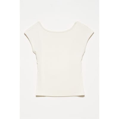 Slim Fit Cut-Out Jersey Blouse