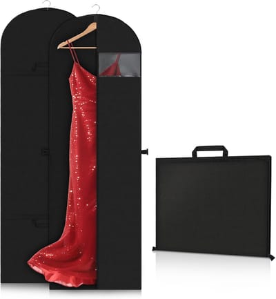 SnelShoppen - Garment Bag 180x60 cm - Vouwbare Kledinghoes met Ritssluiting - Stofdichte Beschermtas voor Bruidsjurken, Danskostuums en Avondjurken (2