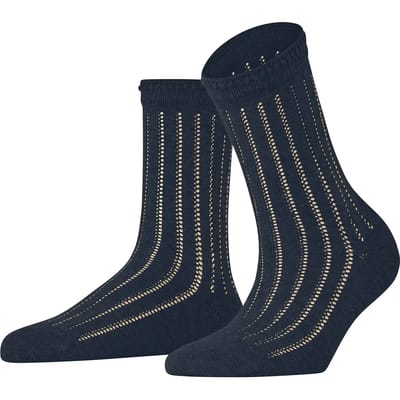 FALKE Eyelet eenkleurig katoen sokken dames blauw - maat 39-42