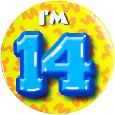 Button 14 Jaar - Button met speld (55mm) - Leeftijd badge - 14 Jaar versiering - Accessoires - Rozet I'm 14 - Verjaardag jongen / meisje / man / vrouw - Button 14 Jaar