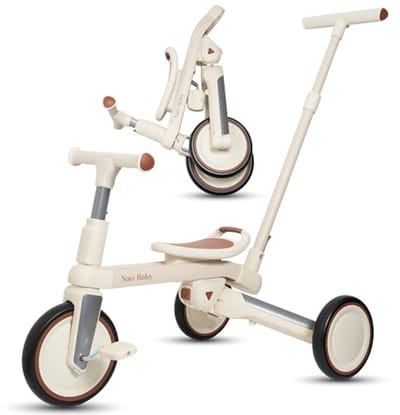 Inklapbare driewieler - Loopfiets kinderfiets - Kind ontwikkeling - 5-in-1 functie - 75 x 30 x 44 cm - Blauw