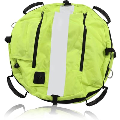 Bouée de Flotteur Apnée Jaune Fluorescent Vessie en Nylon Gonflable Fond en Maille Haute Visibilité Eau