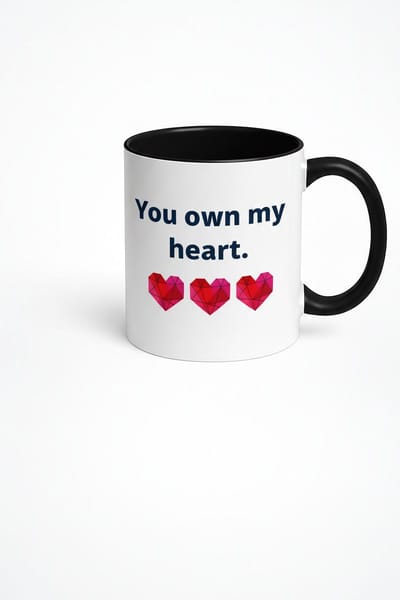 Mok You Own My Heart - Liefdesmok met Geometrische Harten - Romantisch Cadeau