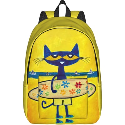 Pete the Cat Tiener Rugzak Outdoor Student Zakelijk Dagrugzak voor Mannen Vrouwen Laptop Computer Schoudertas S