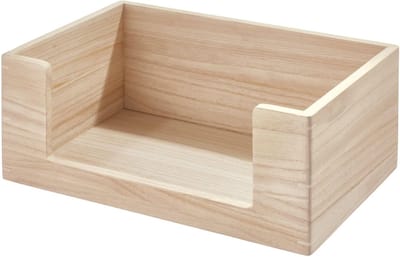 Famanu - Houten Opbergbak Open Voorkant, multifunctionele organizer bak voor keuken, badkamer en kantoor, naturel hout look