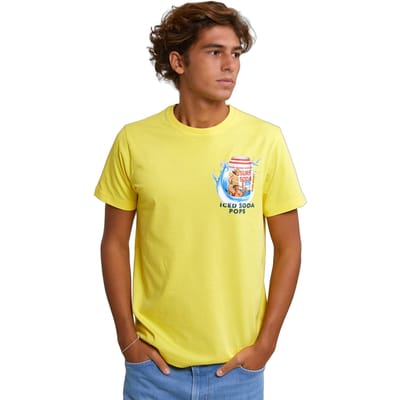 River Woods Normal Fit Basic T-shirt Short Sleeves Lemonade Maat: S | T-shirts met Print Outlet | Heren | Geel