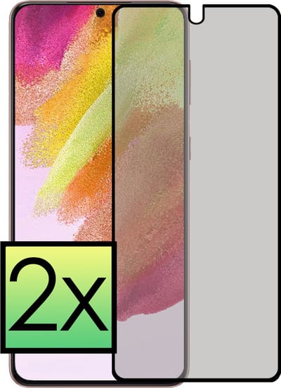 Screenprotector - 2 Stuks - Geschikt voor Samsung Galaxy S21 FE - Privacy Filter - Beschermglas - Gehard Glas - Tempered Glass - Screen Protector - Anti Spy - Full Display Cover