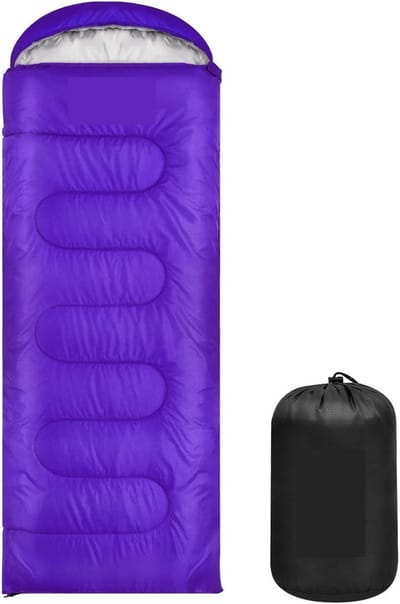 Famanu - Slaapzak Camping Slaapzakken: Warme slaapzakken, 3-4 seizoenen lichtgewicht Outdoor Rechthoekige Slaapzak met Kleine Verpakking voor Volwassenen, Dames, Heren Wandelen