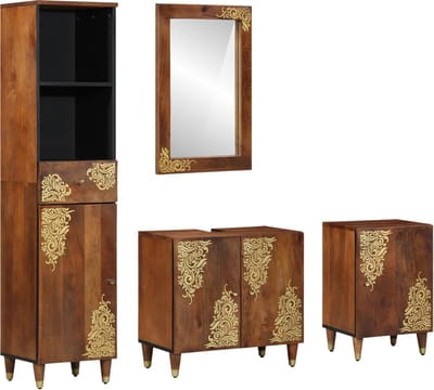 vidaXL Badkamerkastenset 4 st Honingbruin 62 x 33 x 58 cm