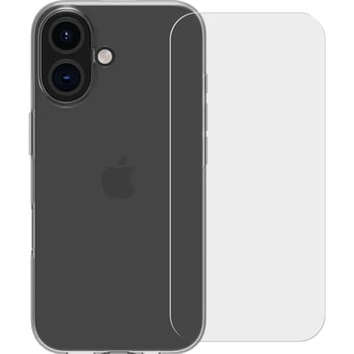 BlueBuilt Back Cover iPhone 16 Transparant + Screenprotector Glas