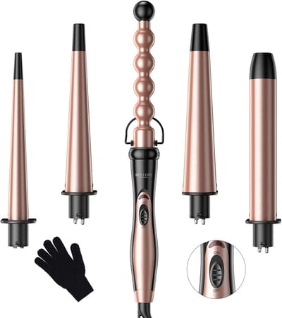 5-in-1 Krultang Set met Keramische Coating voor Golvende Krullen en Diverse Kapsels