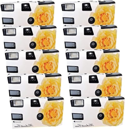Wegwerp Camera - Set van 10 - Feestelijke Momenten Vangen - Inclusief Film En Batterij - 27 Opnames - Wit