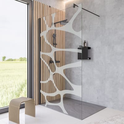 Schulte inloopdouche - 100x200 - 6mm - kiezel decor - zwart clip profiel- antikalk