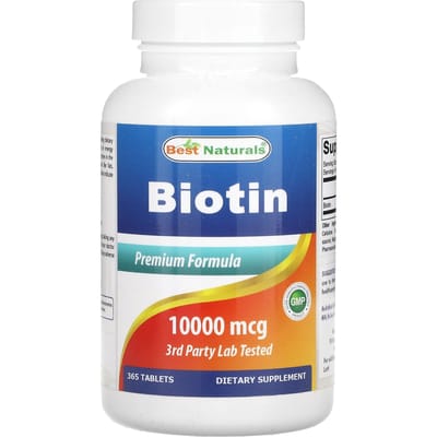 Best Naturals, Biotine, 10 000 mcg, 365 comprimés