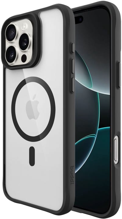 Buddi Hybrid - Hoesje Geschikt voor Apple iPhone 16 Pro - Compatibel met MagSafe - Back Cover met Magneet - Magnetische Beschermhoes - Transparant Zwart