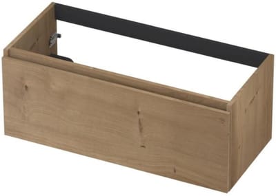 INK - Onderkast 1L Greeploos Houten Keerlijst Fineer - 1000x450x400 Mm - Ash Grey Fineer