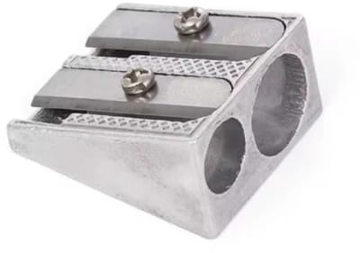 Scoby - Puntenslijper - Potloodslijper - Dubbel gat - Sharpener - 2 Gaats - Zilver